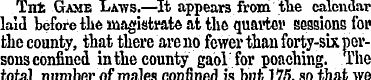 Tnfc Game Laws.—It appears from the cale...