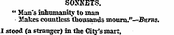 SONNETS. " Man's inhumanity to man - Hak...