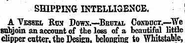 SHIPPING INTELLIGENCE. A Vessel Kra Dowx...