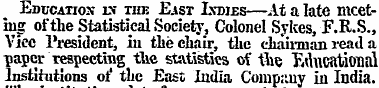 EnncATiox i>- the East Indies—At a late ...