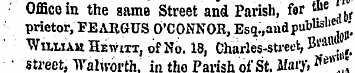 Office in the same Street and Parish, fo...