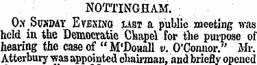 NOTTINGHAM. O. -f Suxday Evening last a ...