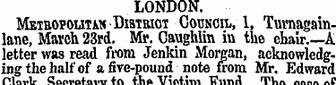 LONDON. Metbopolitih District Council, 1...