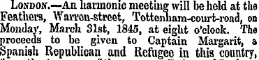 London.—An harmonic meeting will beheld ...