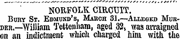 NORFOLK CIRCUIT. Bury St. Edmund's, Marc...