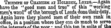 Triumph of Chabtism at Holbeck, Leeds.—A...