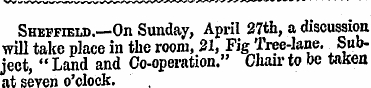 Sheffield.— On Sunday, April 27th, a dis...