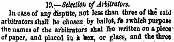19.—Selection of Arbitrators. In case of...