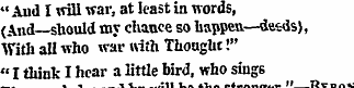 "And I will war, at least in words, (And...
