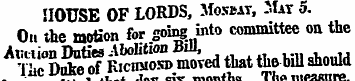 HOUSE OF LORDS, Mosmt, May o. On the - m...