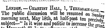 London. — Chartist Hall, 1, Tors acai.v-...