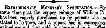 ExTRAORMJfiiB-f Monetary Speculation- — ...