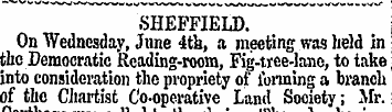 SHEFFIELD. On Wednesday, June 4th, a mee...