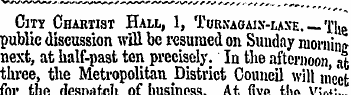 City Chartist Hall, 1, Turxaoaix-laxe. —...