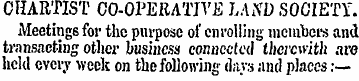 CHARTIST CO-OPERATIVE LAND SOCIETY. Meet...