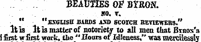 BEAUTIES OF BYRON. KO. Y. " "EXCUSE BARD...