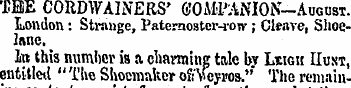 THE COUDWAINERS' GOiYIPANION-August Lond...