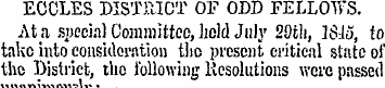 ECCLES DISTRICT OF ODD FELLOWS. At a spe...