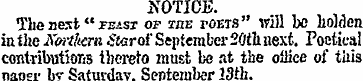 NOTICE. The next" PEisr of the toets" wi...