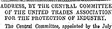 ADDRESS, BY THE CENTRAL COMMITTEE OF TII...