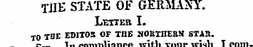 THE STATE OF GERMANY. Letter I. TO TOE E...