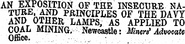 AN EXPOSITION OF THE INSECURE NATS^ E K ...