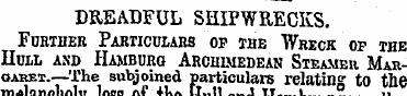 DREADFUL SHIPWRECKS. FURTHEK PARTICULABS...