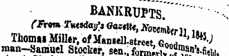 BANKRUPTS " "-. (From Tuesday's <}aztU <...