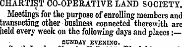 CHARTIST CO-OPERATIVE LAND SOCIETY. Meet...