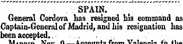 SPAIN. General Cordova has resigned his ...