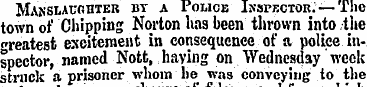 Manslaughter by a Police Inspector. — Th...