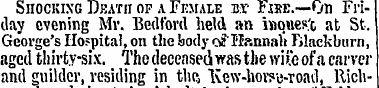 Shocking Death of a Fkmale by- Fike.*—On...