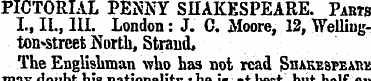 PICTORIAL PENNY SHAKESPEARE. Parts I., I...