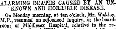 ALARMING DEATHS CAUSED BY AN UNKNOWN AND...