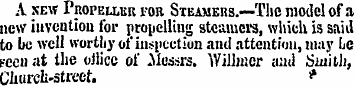 A sew Propeller for Steamers.—The model ...