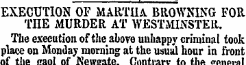 EXECUTION OF MARTHA BROWNING FOR THE MUR...