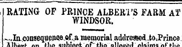 , RATING OF PRINCE ALBERTS FARM AT WINDS...