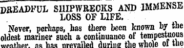 DREADFUL SHIPWRECKS AND IMMENSE LOSS OF ...