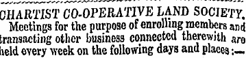 CHARTIST CO-OPERATJVE LAND SOCIETY, Meet...