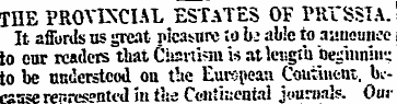 THE PROVINCIAL ESTATES OT* PRVSSIA. It a...