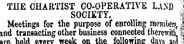 THE CHARTIST CO-OPERATIVE LAND < SOCIETY...