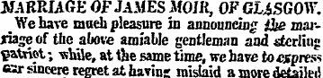 IVTARRIAGE OF JAMES MOJR, OF GLASGOW Weh...