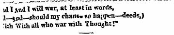id 1 And I wiU war, at lear t in words, ...