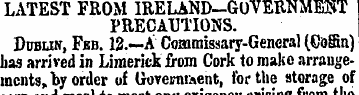 LATEST FROM IRELAND-GOVERNMENT PRECAUTIO...