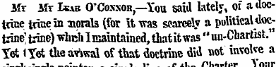 Mr Mr Isab O'Coxxor ,—You said lately, o...