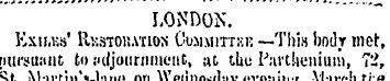 LONDON. Exti,v:s' RssTOKATioN CoiiMiTTKi...