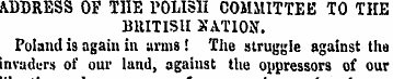 ADDRESS OF TIIE POLISH COMMITTEE TO THE ...