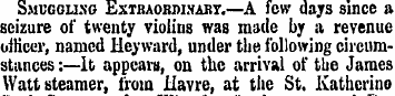 Smuggling Extraordinary.—A few days sinc...