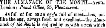 THE ALMANACK OF TIIE MONTU-Ai-ril. Londo...