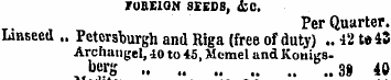 roBElQN SEEDS, &C. Per Quarter. Linseed ...